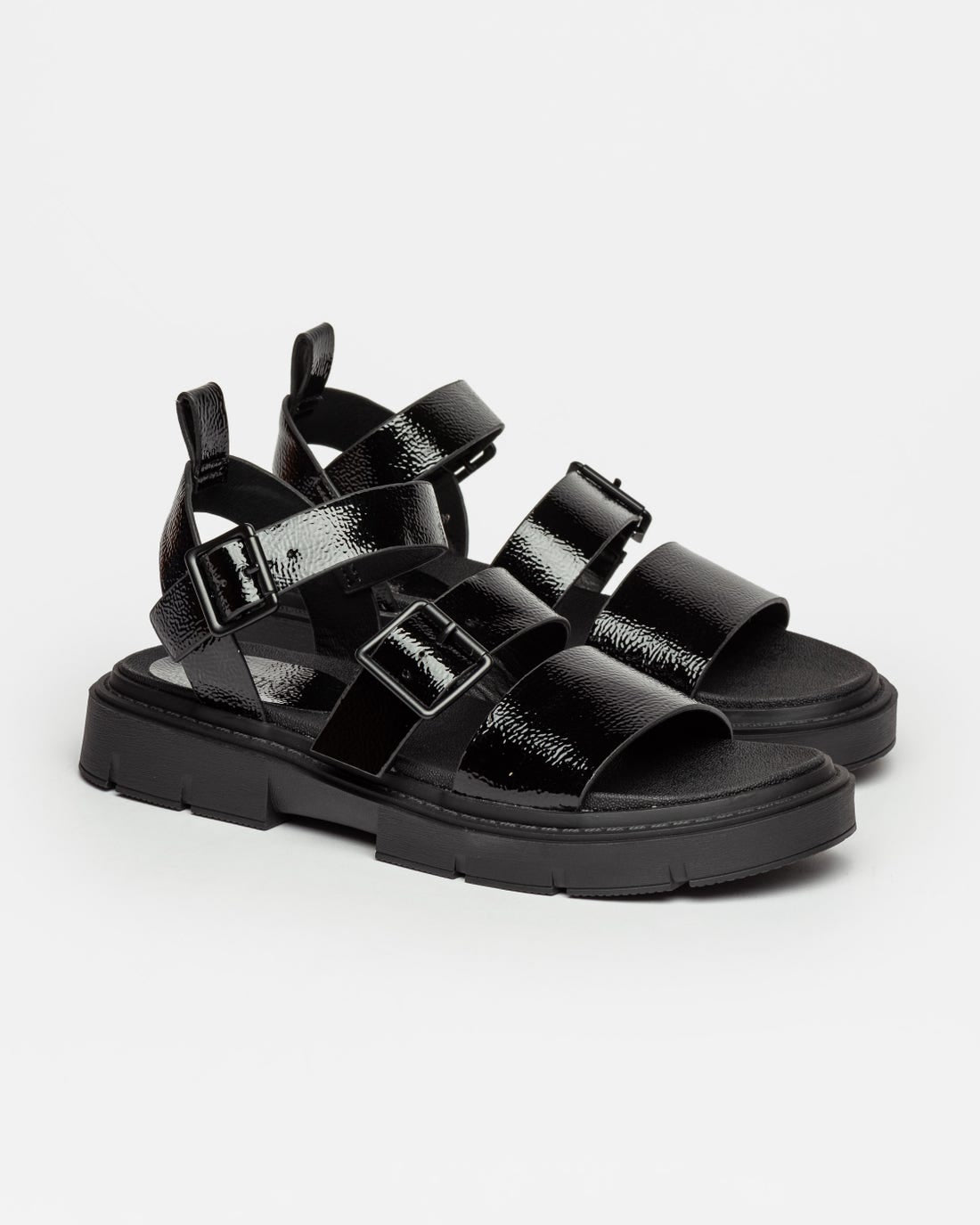 Sandalia Nina de caña media en efecto piel