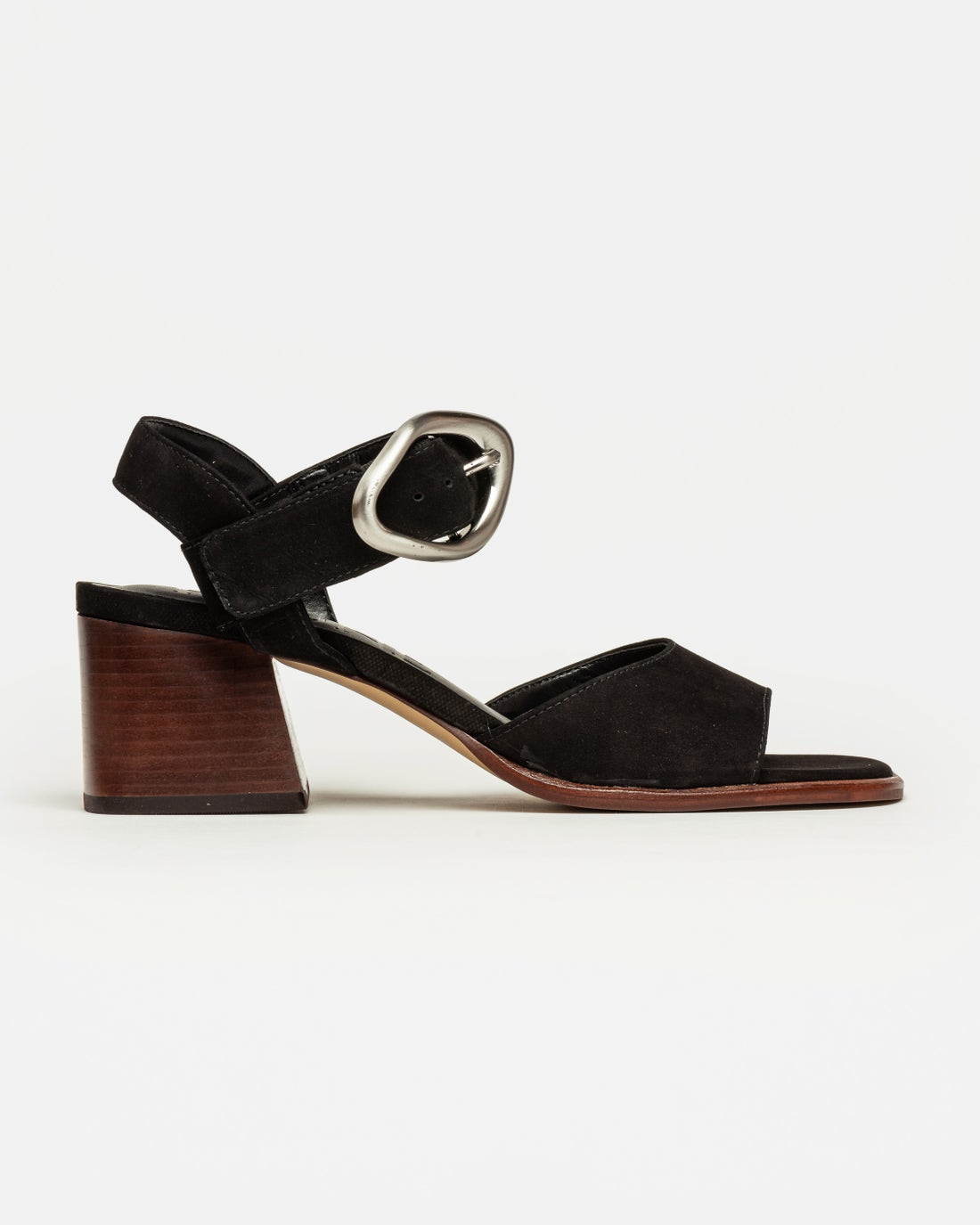 Sandalia Julie de caña media en piel nobuk