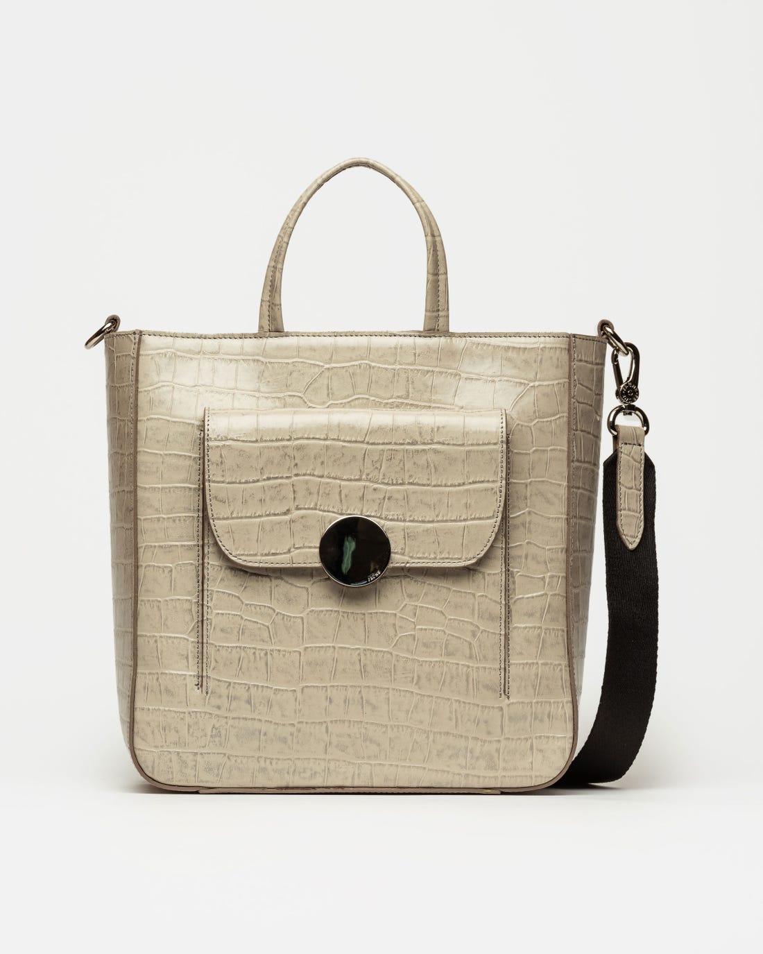 Bolso Shopper The Circle en piel de cocodrilo