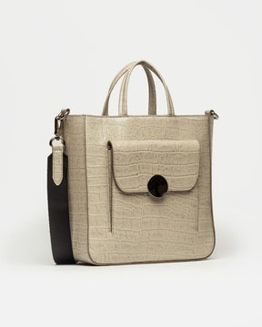Bolso Shopper The Circle en piel de cocodrilo