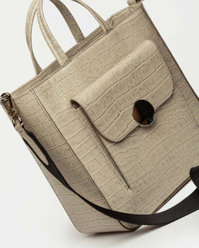 Bolso Shopper The Circle en piel de cocodrilo