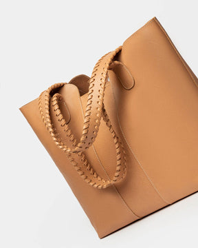 Bolso de compras trenzado en suave cuero vegetal