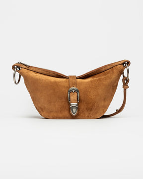 Bandolera Bambu en cuero gamuza