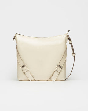 Bandolera de bolsillo en piel charol arrugada