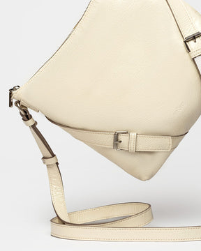 Bandolera de bolsillo en piel charol arrugada