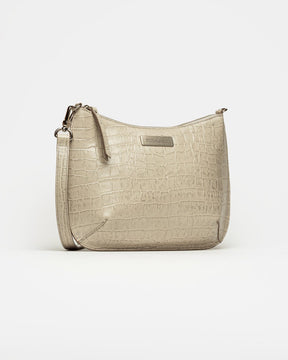 Bandolera de Mia en piel de cocodrilo