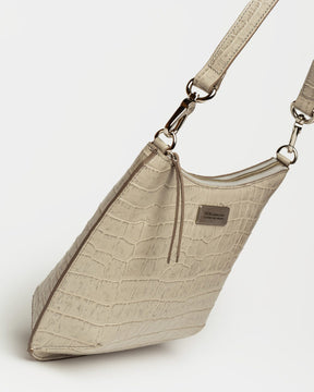 Bandolera de Mia en piel de cocodrilo