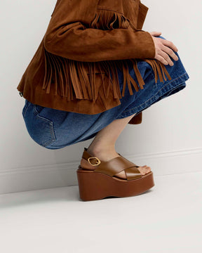 Sandalias altas Eloisa en piel lisa