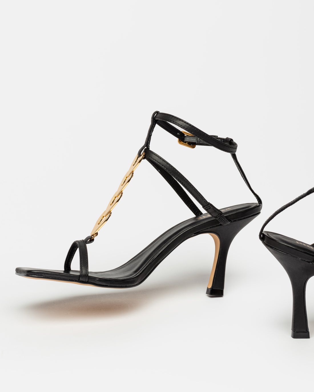 Sandalias altas Goldie de piel lisa