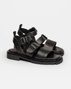 Sandalia Alba de caña media en piel granulada